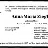 Melzer Anna 19121-1997 Todesanzeige